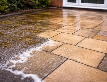 Pinnacle Window Cleaning bring tired outdoor surfaces back to life with professional pressure washing. We clean driveways and patios to remove moss, grime and surface dirt, instantly improving kerb appeal.